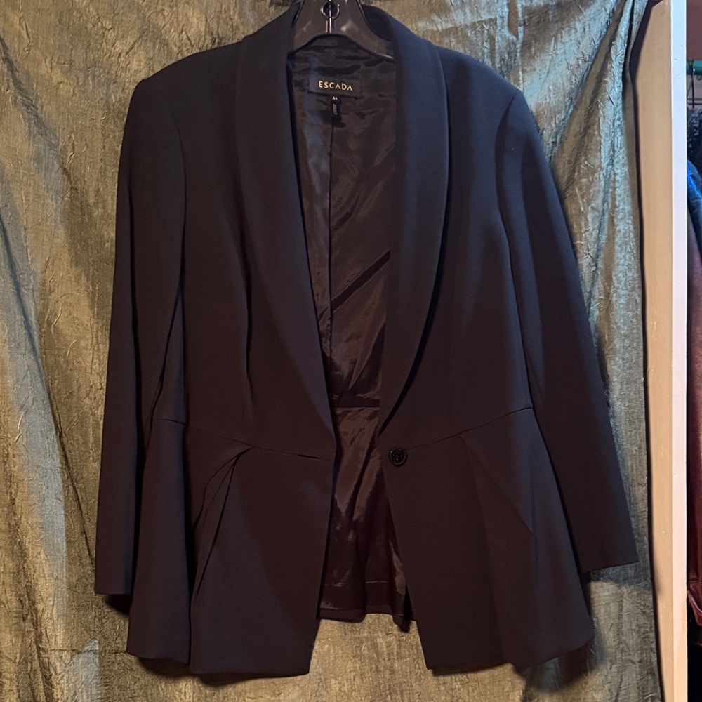 Escada Black Shawl Collar Blazer